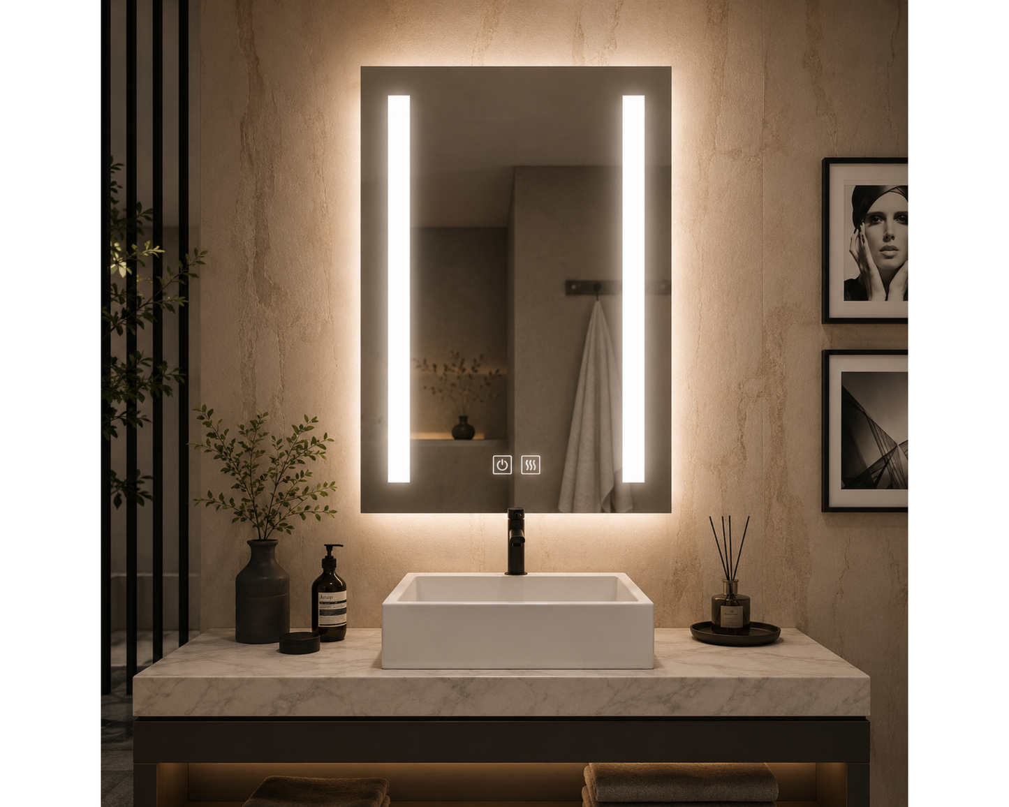 Oglinda LED Touch C206/50x70 cm Functie Dezaburire Colectia Marcello Funghi