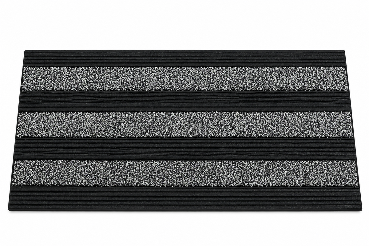 Covoras intrare cauciuc si polietilena antiderapant, gri, DM06 - 75x45 cm