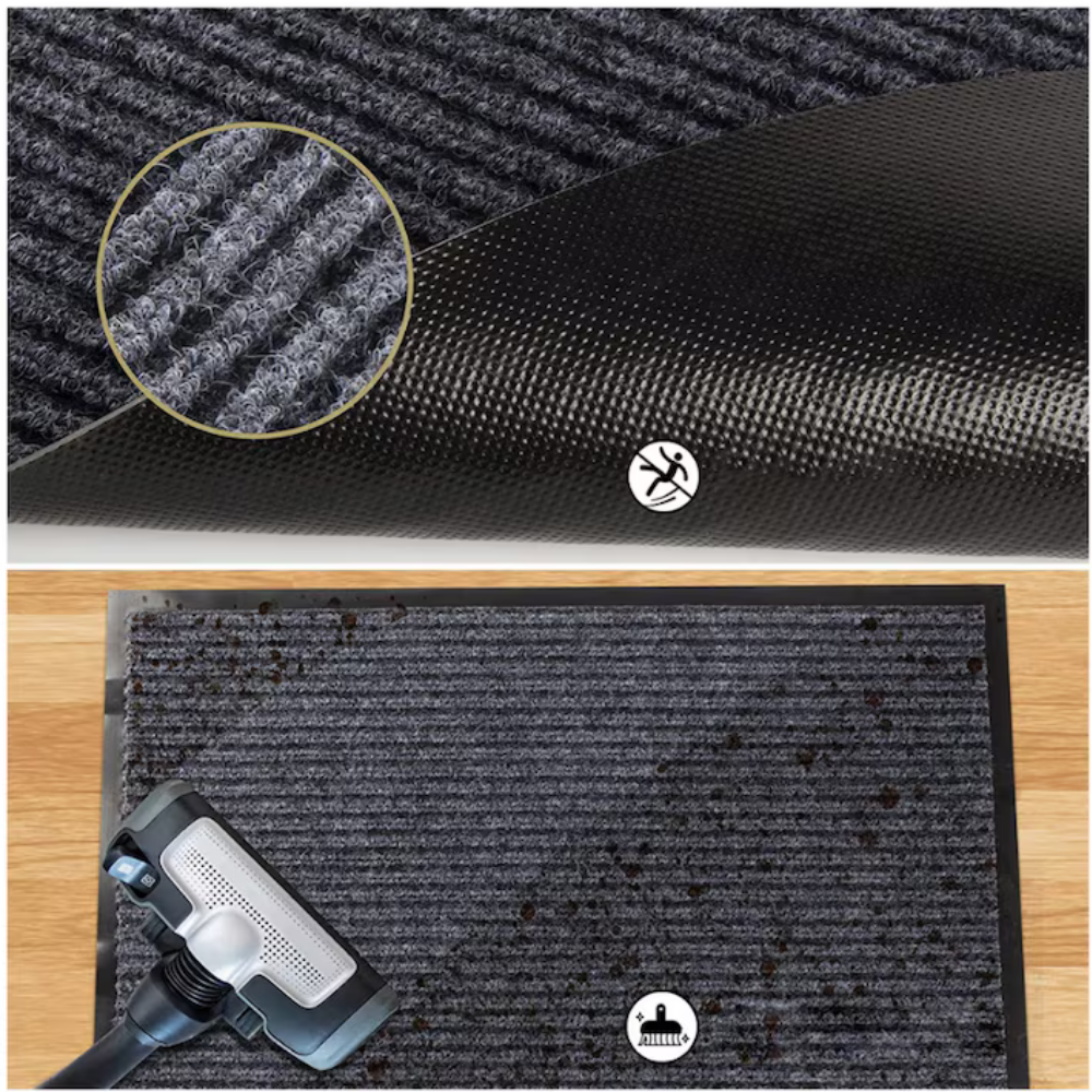 Covoras intrare antiderapant -mocheta si cauciuc- D3G- 90x150cm