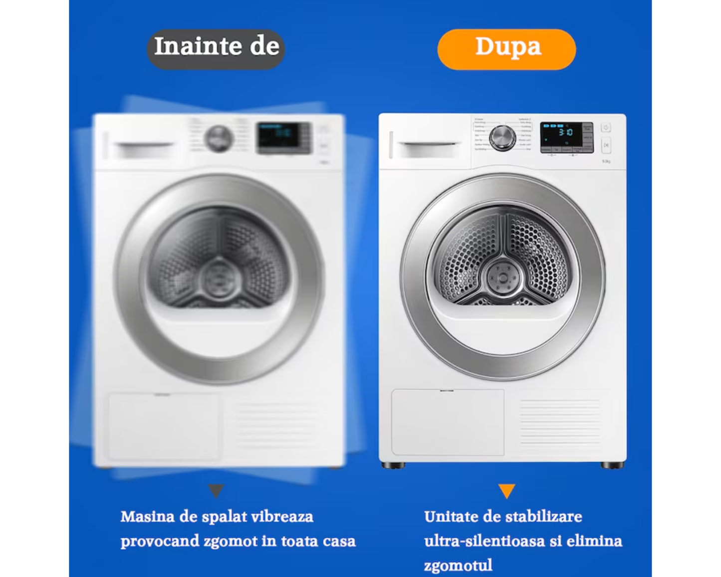 Set 4 picioruse amortizare Groase, anti vibratii sau inaltare pentru Masina de Spalat, Uscator, Frigider, Mobilier, Negru, Universale