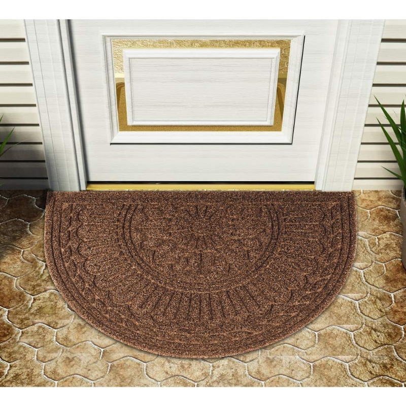 Covoras intrare, rezistent, cauciuc si polipropilena, semicerc, DM04, MARO, 90 X 60 cm