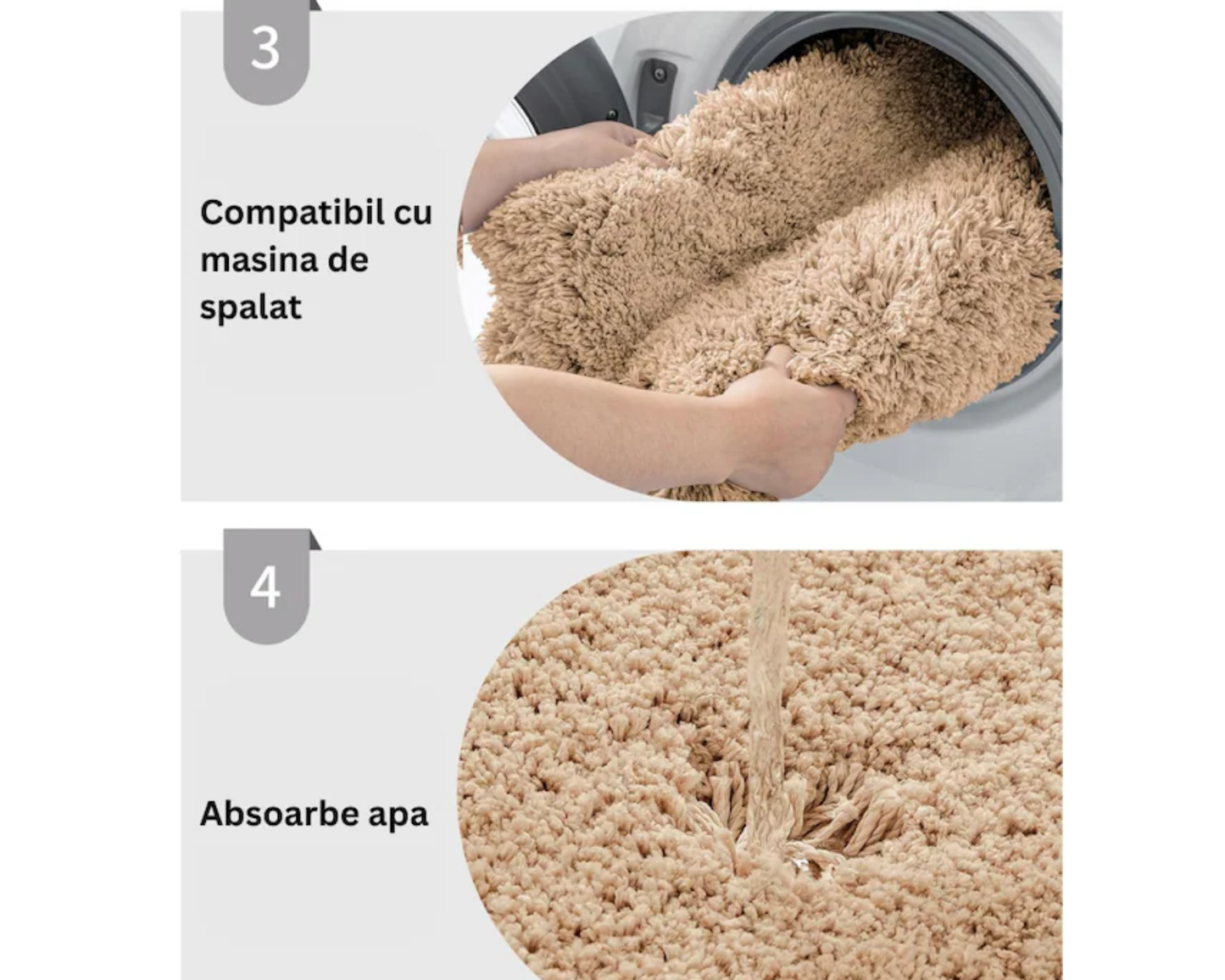 Covoras baie pufos, 90 x 60 cm, ultra absorbant si antiderapant - microfibra foarte moale, Albastru Inchis ®OPTIMDEKO