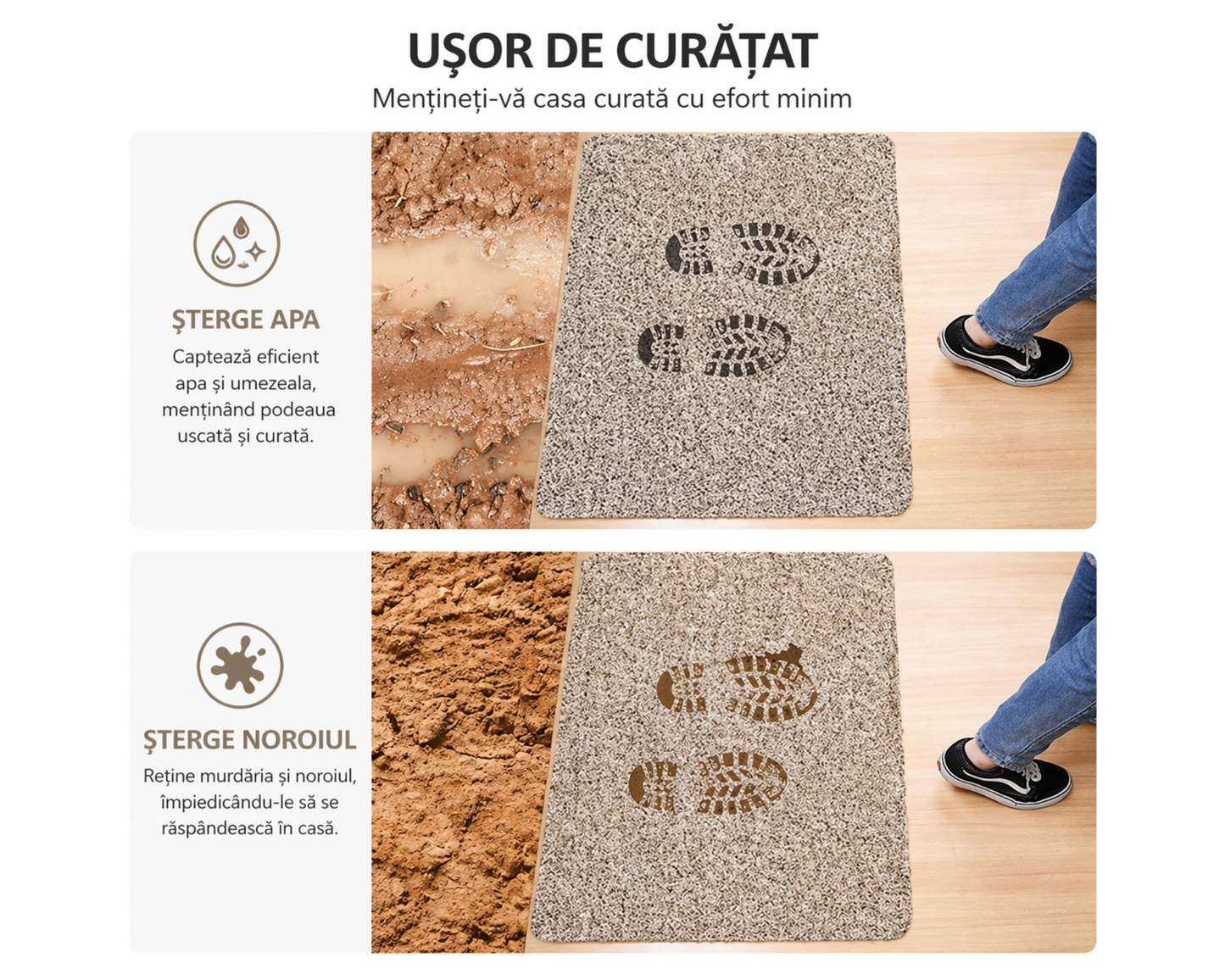 Covoras intrare absorbant antimurdarie, Magic Mat Maro 90x60cm ®OPTIMDEKO