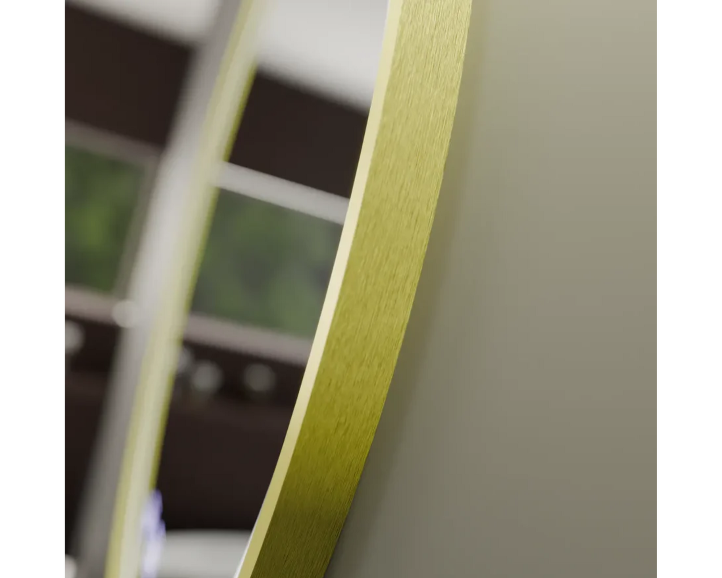 Oglinda LED Rotunda Anitta, din Colectia Marcello Funghi, cu Functie Dezaburire si Sistem Touch, Auriu Gold E04 70x70cm