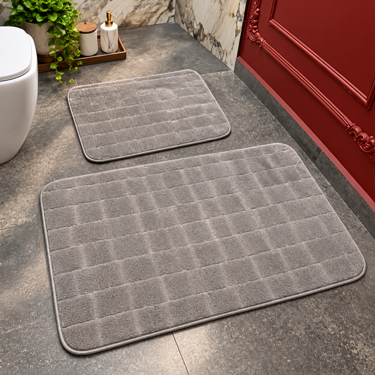 Set Covorase de Baie Ultra Pufoase si Antiderapante, 100x60 + 60x50 cm, Confort Premium, Maro Taupe