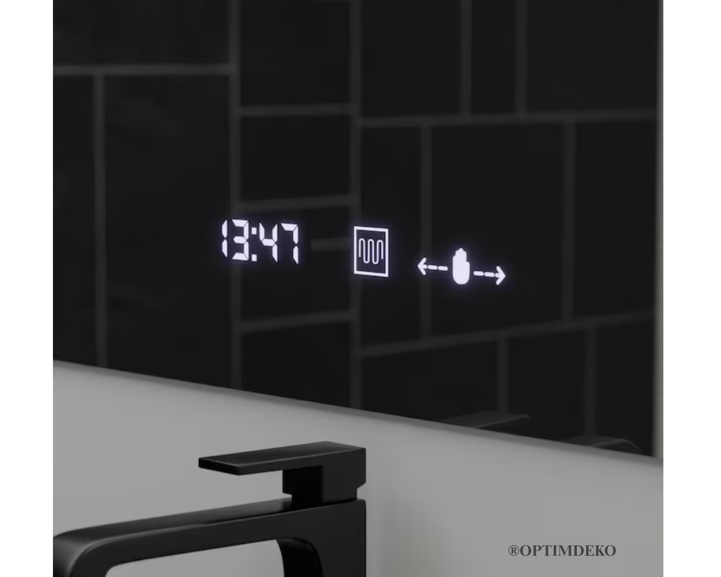 Oglinda LED Colectia Marcello Funghi Dreptunghiulara cu Functie Dezaburire si Sistem Touch, model W07/80x60cm