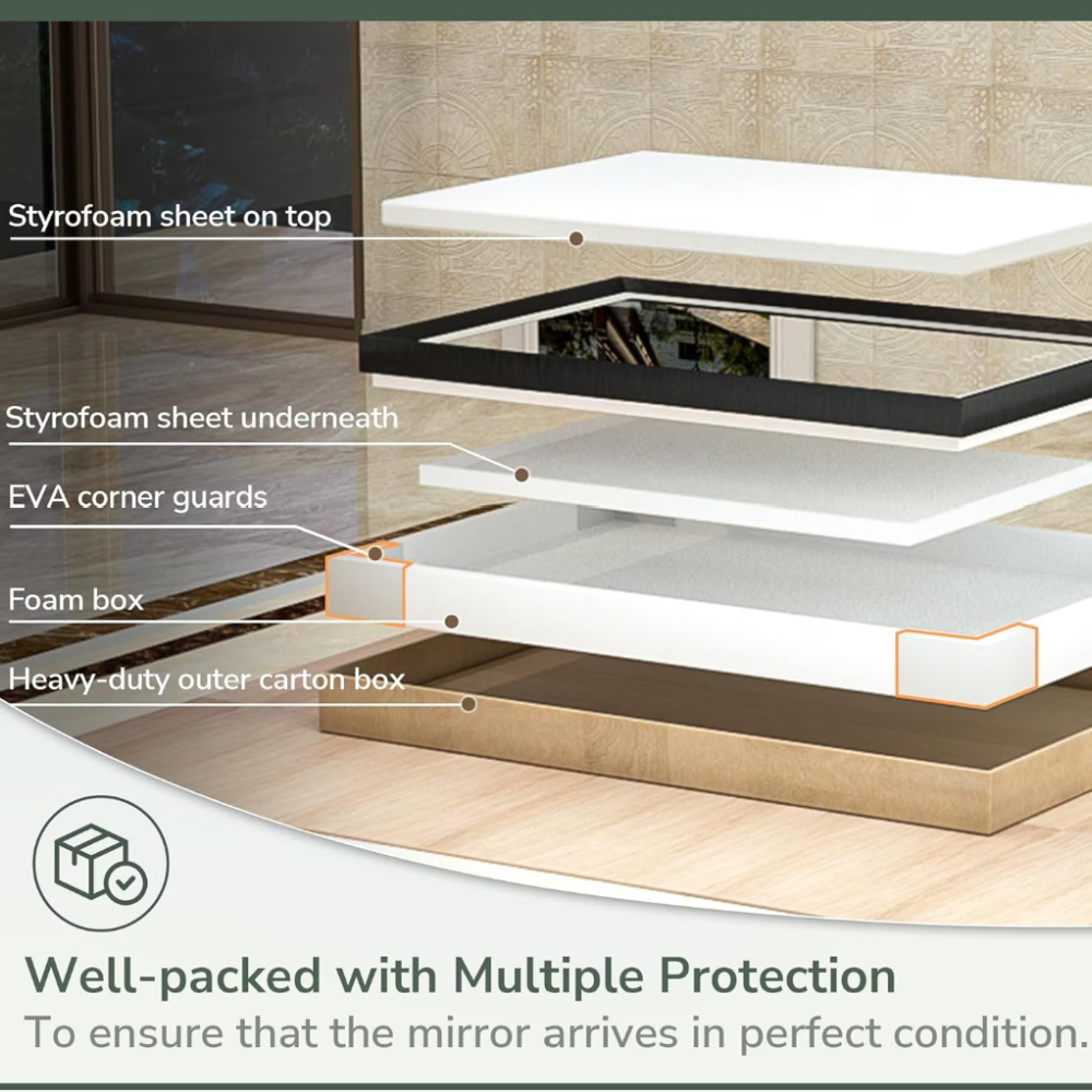 Oglinda LED Colectia Marcello Funghi Rotunda, cu Functie Dezaburire si Sistem Touch, Neagra, W11 60X60CM