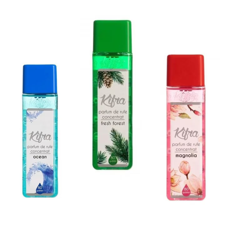 Pachet parfum rufe Kifra 3 x 200 ml Ocean, Fresh Fores, Magnolia, 240 spalari
