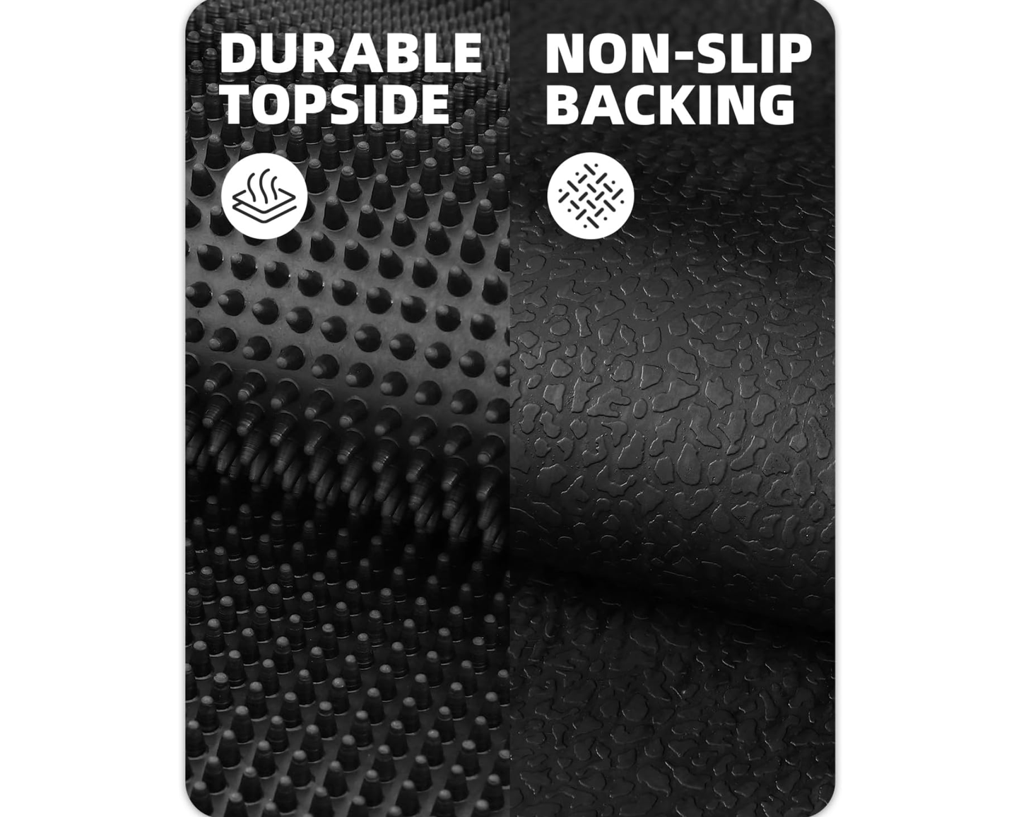 Covoras intrare cauciuc tip perie, cu Tepi, 90x60 cm, ®OPTIMDEKO, antiderapant, heavy duty, pentru exterior/interior, negru, RB008