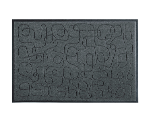 Covoras de intrare, 75x45 cm, absorbant, antiderapant, cu model modern si inscriptie, Spaghetti, ®OPTIMDEKO TR207