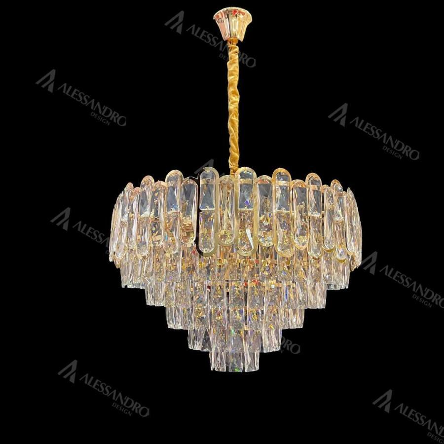 Candelabru Cristal Bamsi 10x E27 Auriu