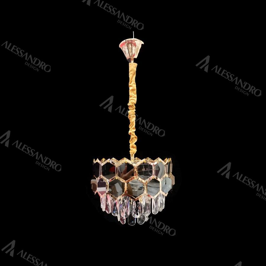 Candelabru Cristal Milan 3x E27 Auriu Negru